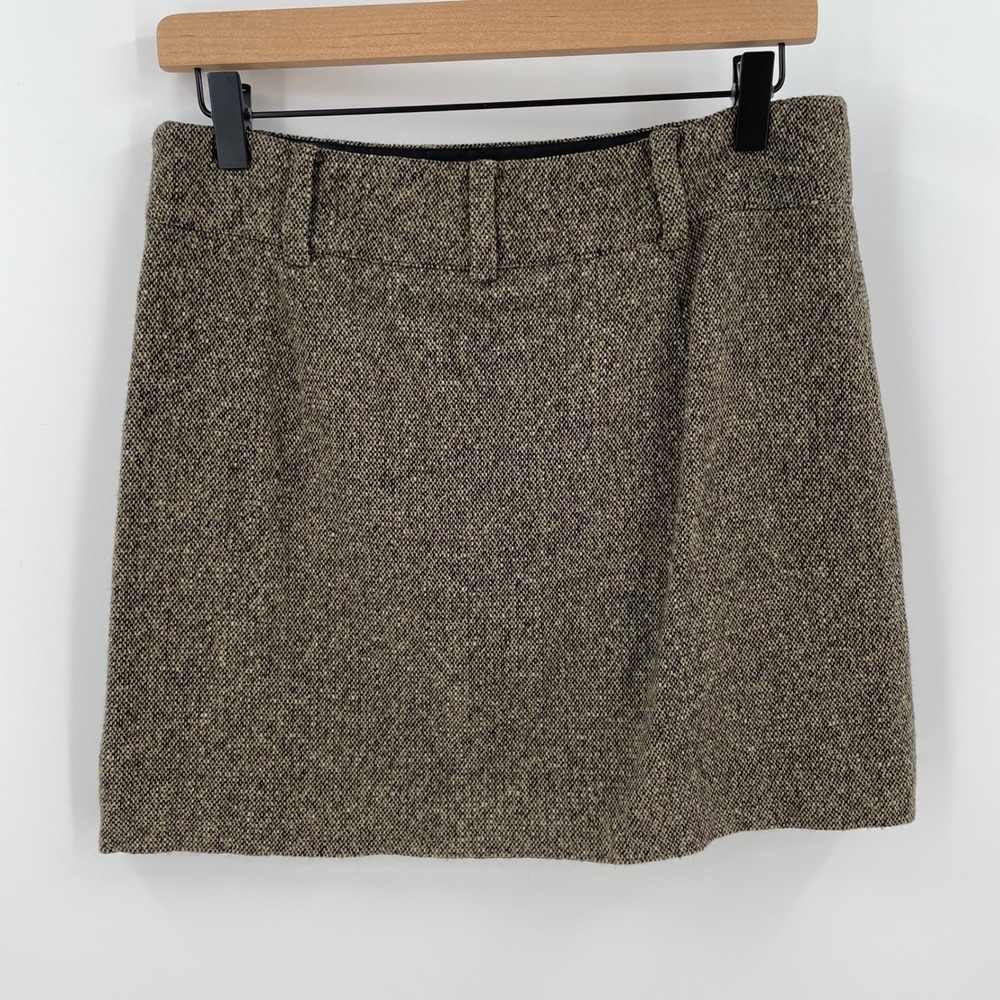 Polo Ralph Lauren Womens 2 Tweed Mini Skirt Brown Academia Preppy A Line - Picture 3 of 8